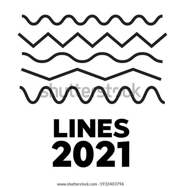 Set of wavy, zigzag, horizontal lines. Waves\
outline icon. Wave thin line\
symbol