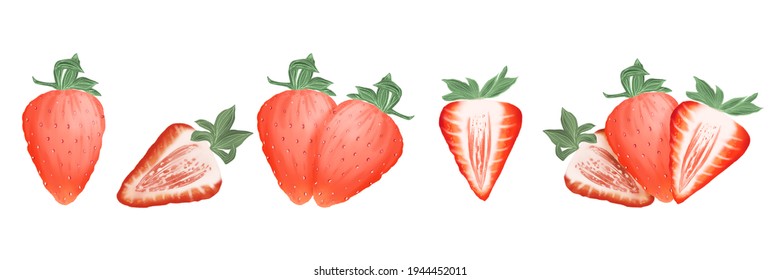 Strawberry Cut In Half Stock Illustrations Images Vectors Shutterstock