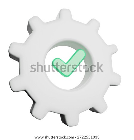 Setting Approve Done 3D Rendering Illustration