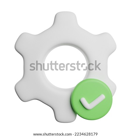 Setting Done Sign 3D Rendering Illustration