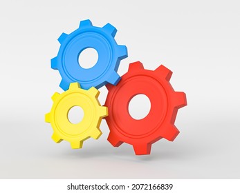 Setting icon in 3D. Multiple colored setting 3D icon. Setting symbol and sign 3D Rendered illustration. gears icon. Repair symbol. 3D setting icon.