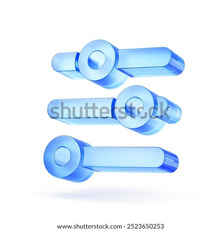 Setup, Settings, Customize, Adjustment 3d icon on white background - 3d illustration