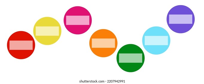 Seven Color Icon Work Flow Graphic, Color Of Day Sign For Kid Learning