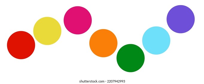 Seven Color Icon Work Flow Graphic, Color Of Day Sign For Kid Learning