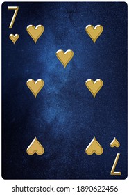 Seven Hearts Playing Card Space Background Stock Illustration ...