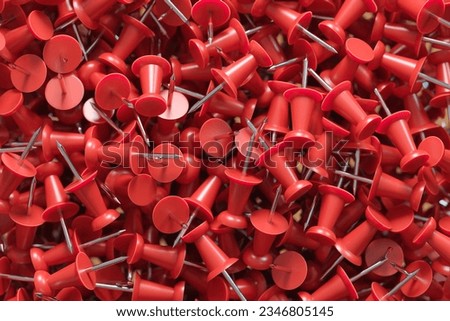 several assorted colors of plastic push pins. High quality 3D render. 3D Illustration