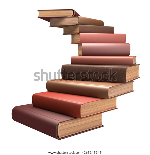 Several Books Stacked Form Stairs Stock Illustration 265145345
