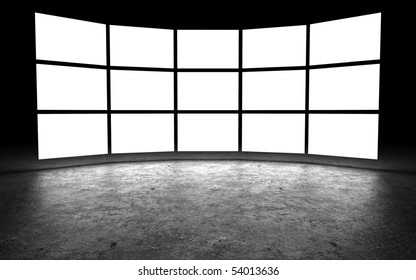 Several Light Box With Blank Space,3D Rendering