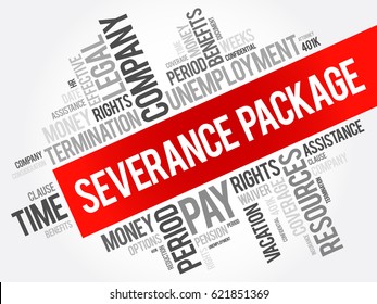Severance package word cloud collage , social concept background