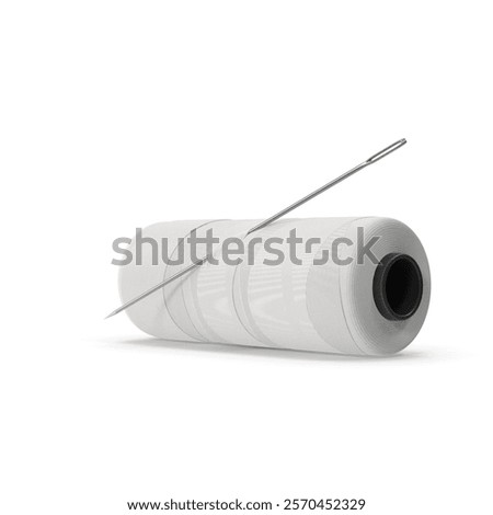   Sewing Thread And Needle  3d illustration isolated on white background