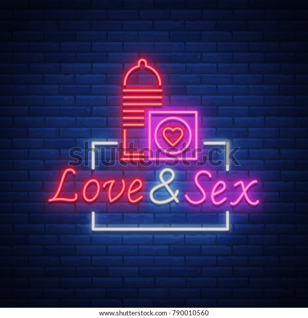 Sex Shop Neon Sign Logo Illustration のイラスト素材