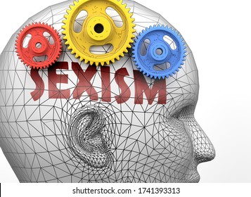 Sexism And Human Mind - Pictured As Word Sexism Inside A Head To Symbolize Relation Between Sexism And The Human Psyche, 3d Illustration