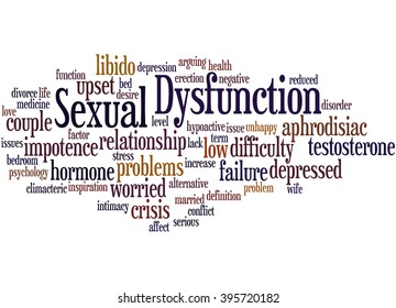 Sexual Dysfunction, Word Cloud Concept On White Background. 