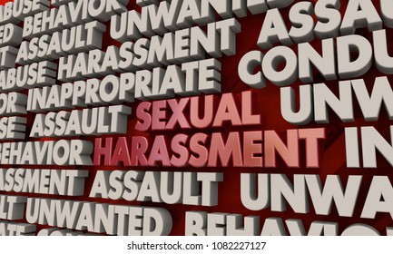 Sexual Harassment Bad Conduct Abuse Assault Words 3d Illustration