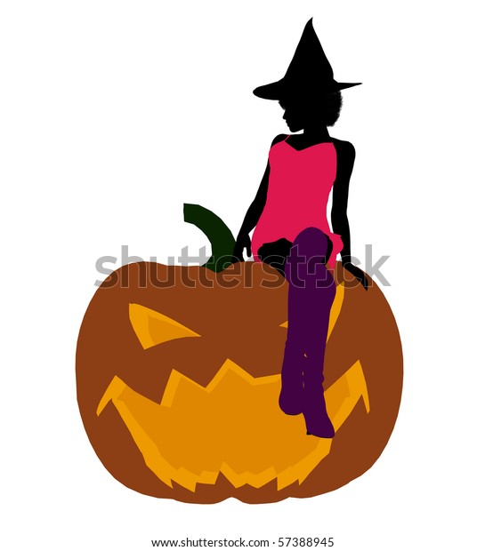 Sexy African American Halloween Witch Silhouette Stock Illustration 57388945 Shutterstock 4165