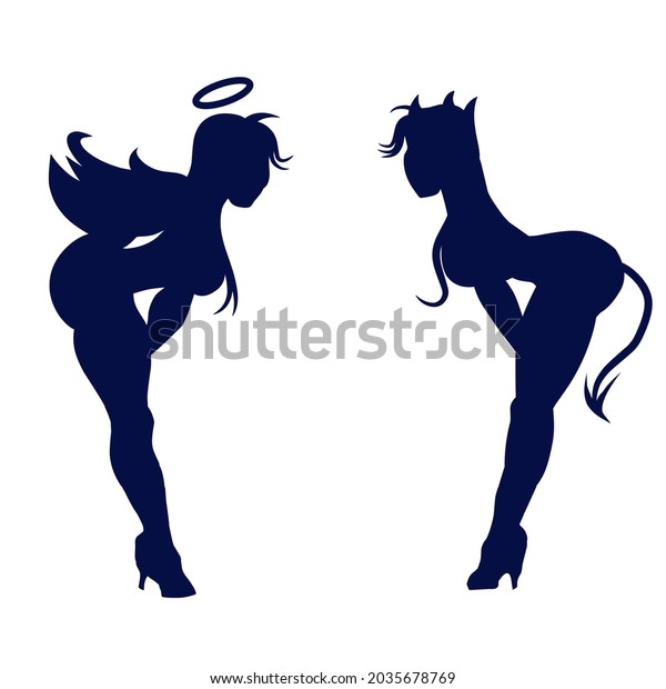 Sexy Devil Angel Girl Tattoo Ideas Stock Illustration Shutterstock