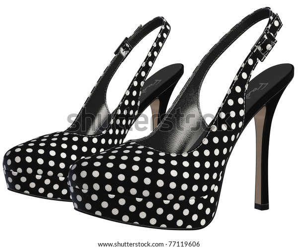 black and white spotted shoes