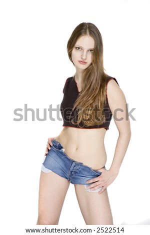 A Sexy Girl Is Posing In A Leather Mini Skirt A Sexy Girl Is Posing In A Leather Mini Skirt