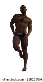 Sexy Man Swiming Undies 3D Illustration