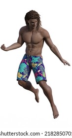 Sexy Man Swiming Undies 3D Illustration