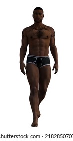 Sexy Man Swiming Undies 3D Illustration