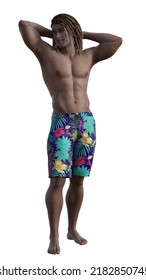 Sexy Man Swiming Undies 3D Illustration