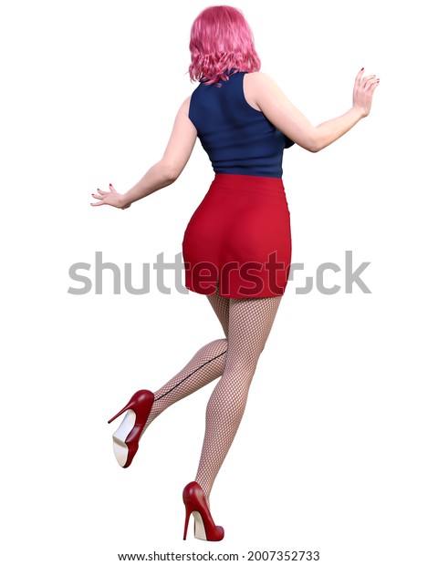 Sexy Redhead Secretary Mini Skirtand Stockingbeautiful Stock Illustration 2007352733 Shutterstock 0610