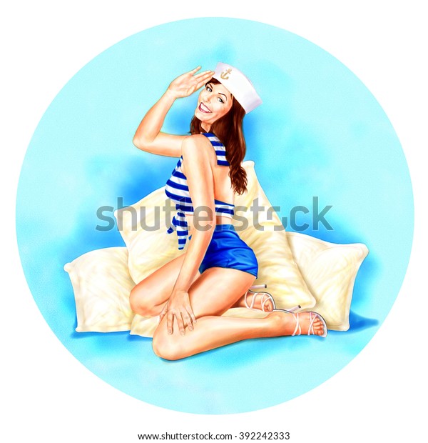 Sexy Sailor Girl Pinup Figure N Stock Illustration 392242333 Shutterstock 9485