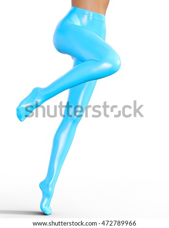 Sexy Slim Female Legs In Blue Latex Stockings Conceptual Fashion Art Shiny Pantyhose Sexy Slim Female Legs In Blue Latex Stockings Conceptual Fashion Art Shiny Pantyhose
