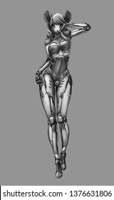 Steampunk Female Robot