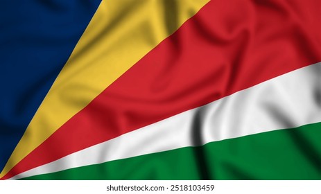 Seychelles flag waving in the wind background illustration, silk - Powered by Shutterstock