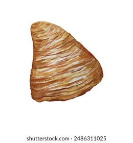 Sfogliatella italian pastry dessert. Watercolor illustration. For posters, stickers design.afs - Powered by Shutterstock