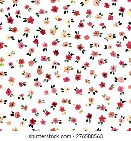 Shabby Chic Daisy Vintage Flowers Watercolor Seamless Pattern