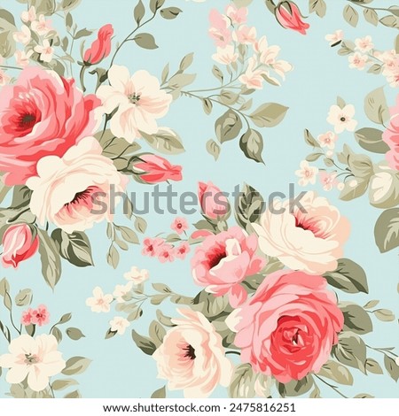 Shabby Chic flowers pattern seamless