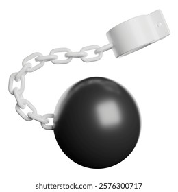 Shackles Rocket Bullet 3D Rendering Icon Illustration