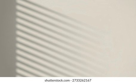 Shadow of window blind on neutral wall background