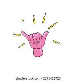 Shaka Hand Gesture Icon Image