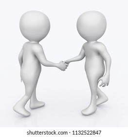 Shaking Hands 3d Figures Computer Generated Stock Illustration ...