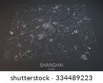 Shanghai map, satellite view, section 3d, China