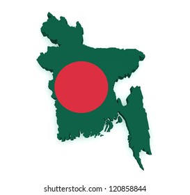 Shape 3d Bangladesh Map Flag Isolated Stock Illustration 120858844 ...