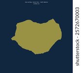Shape of Isla de Mona in the Caribbean Sea, belonging to Puerto Rico
