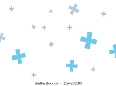 Shape plus light blue and gray isolated on white background.