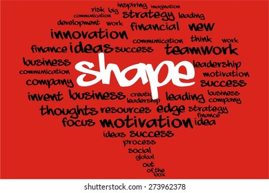 SHAPE word on speech bubble with business concept