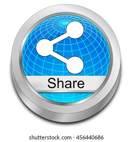 Share Button - 3D illustration