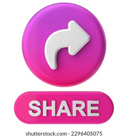 Share button. Share icon. 3D illustration.