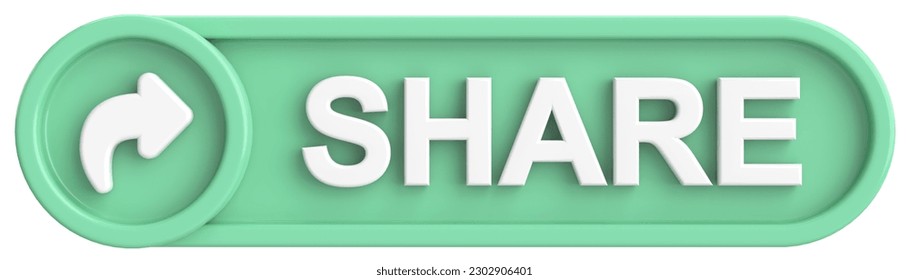 Share button. Share icon. 3D illustration.
