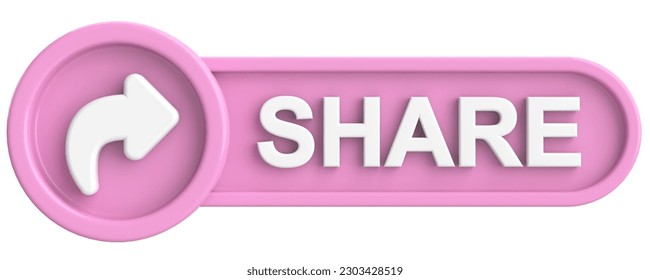 Share button. Share icon. 3D illustration.