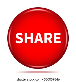 share button. Internet button . 3d illustration