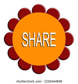 Share button isolated. 3d illustration