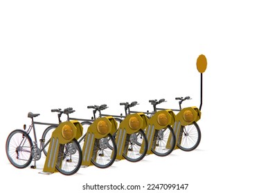 Shared Smart Bicycle Unit 3 d illustration rendering drawing
